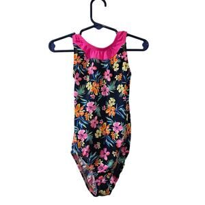 Snowflake Designs girls leotard floral pink black yellow youth medium‎